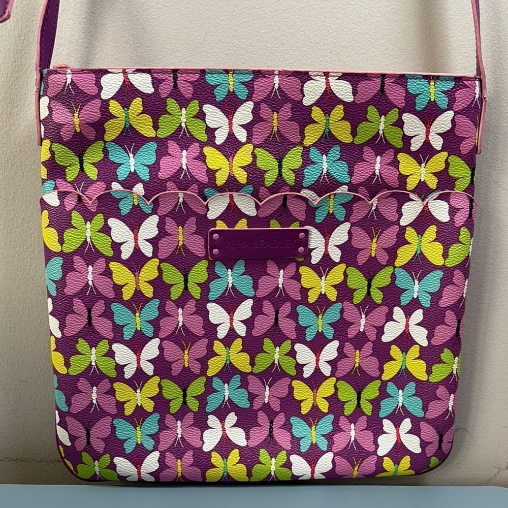 Vera Bradley Flutterby Adjustable Crossbody Bag with Flaw